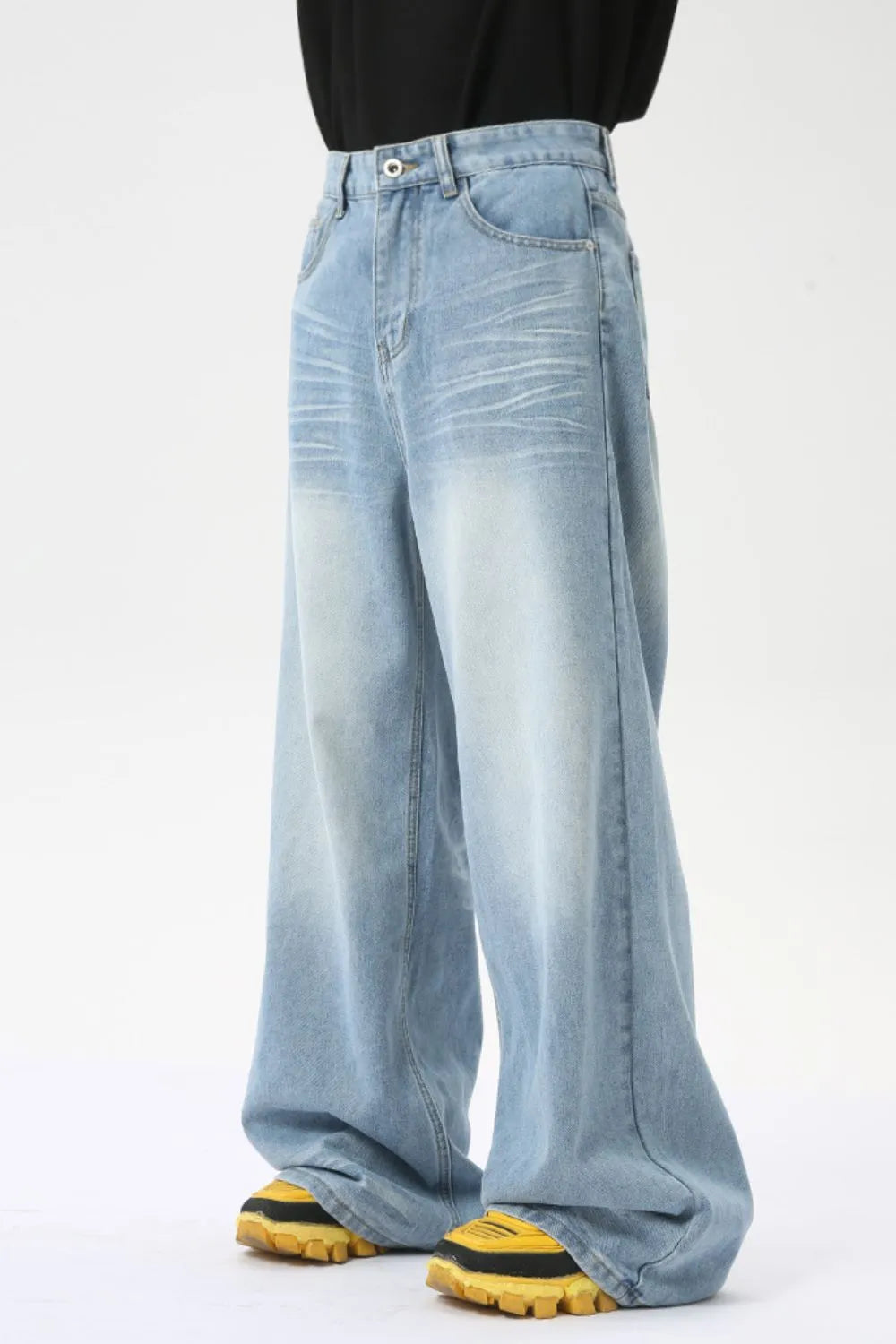 Wide Leg Jeans with Pockets - Japanese Denim