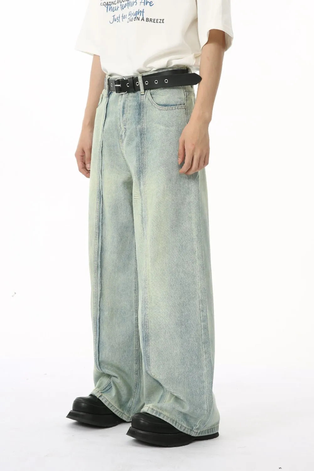 Wide Leg Jeans with Pockets - Japanese Denim