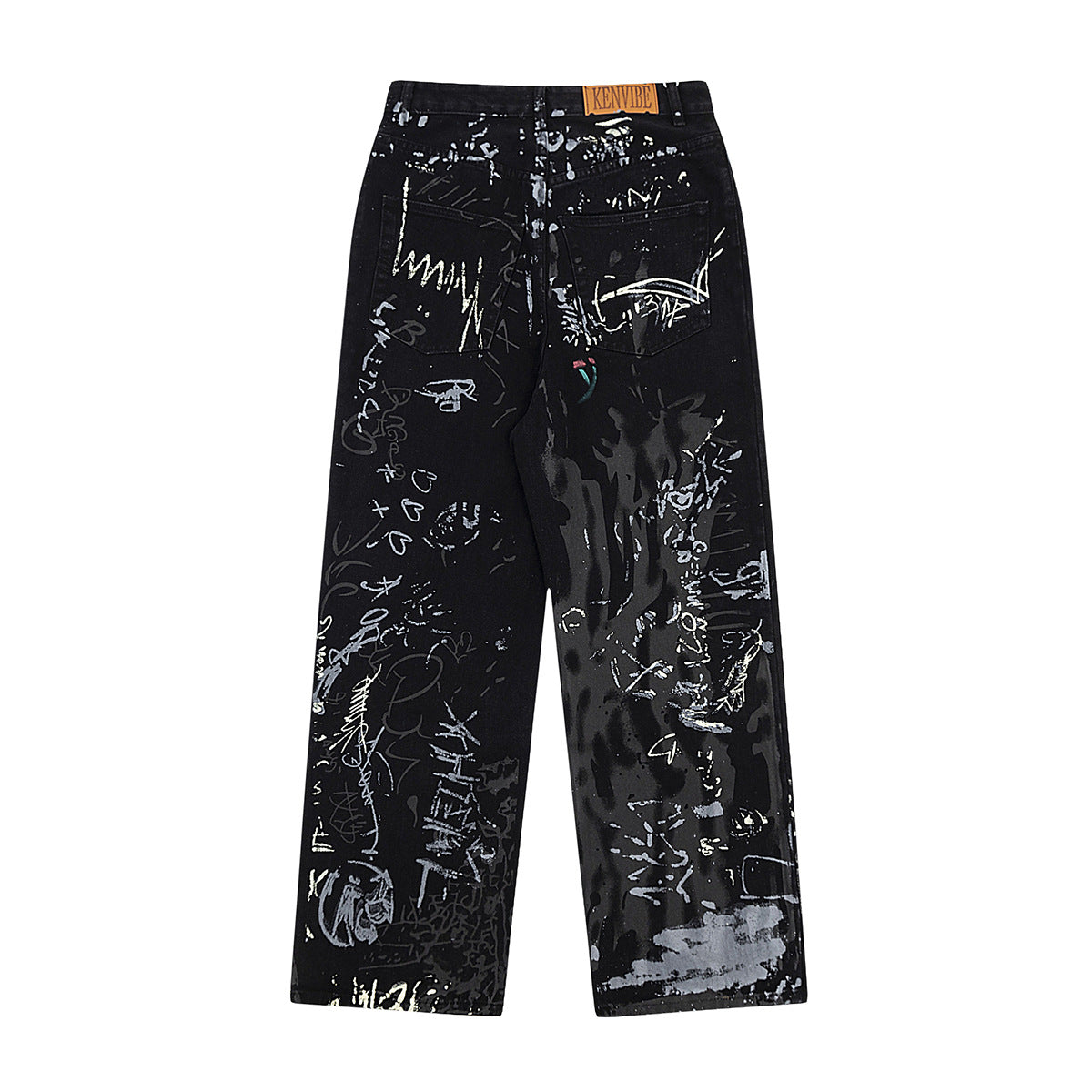 Graffiti Washed Denim Jeans