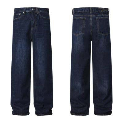 Washed Vintage Denim Pants - Unisex Loose Wide Leg