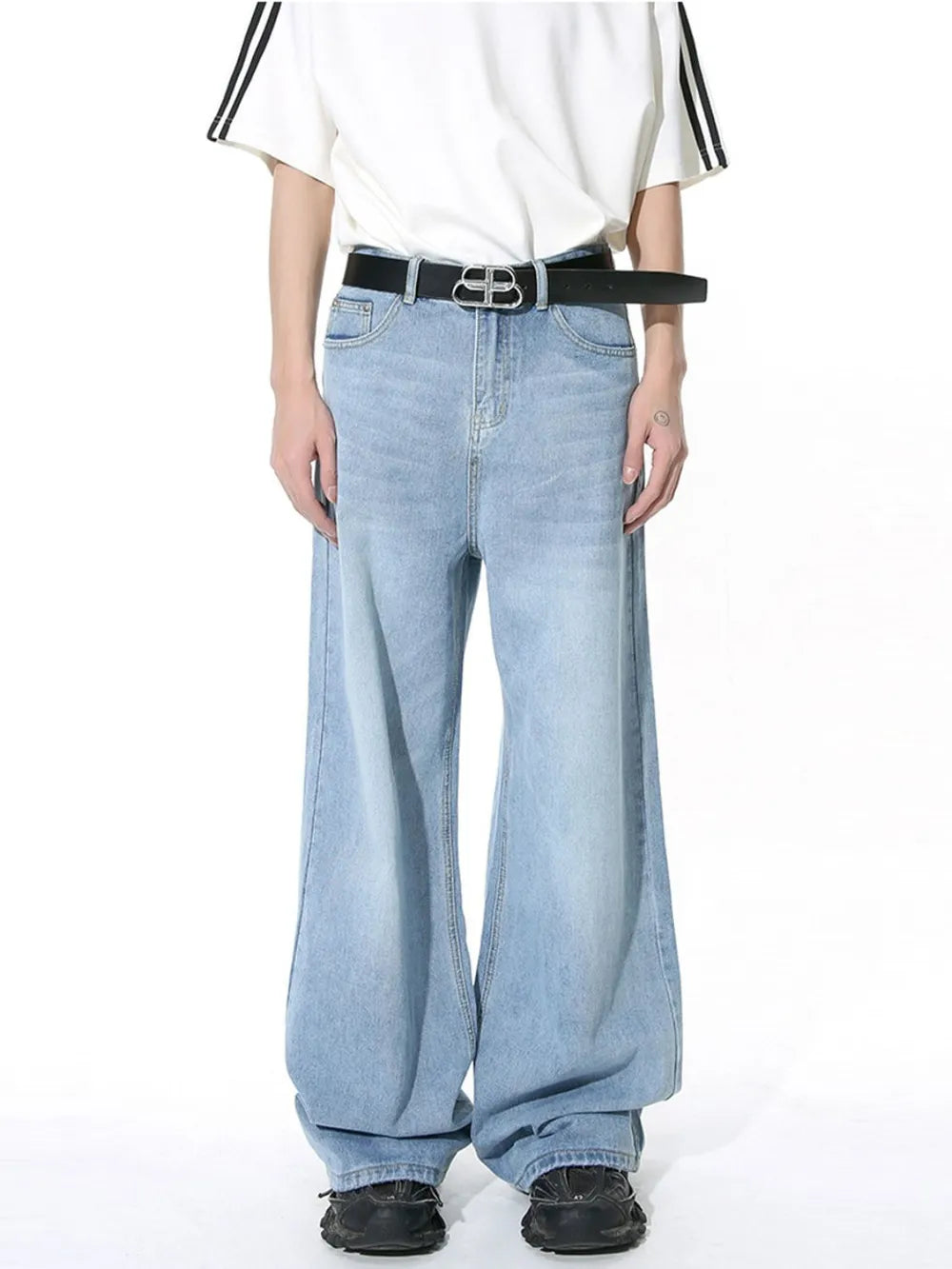 Wide Leg Jeans with Pockets - Japanese Denim