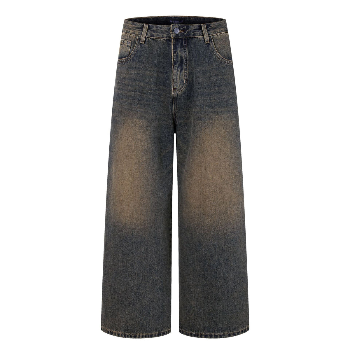 Washed Loose Straight Jeans - Premium Japanese Denim