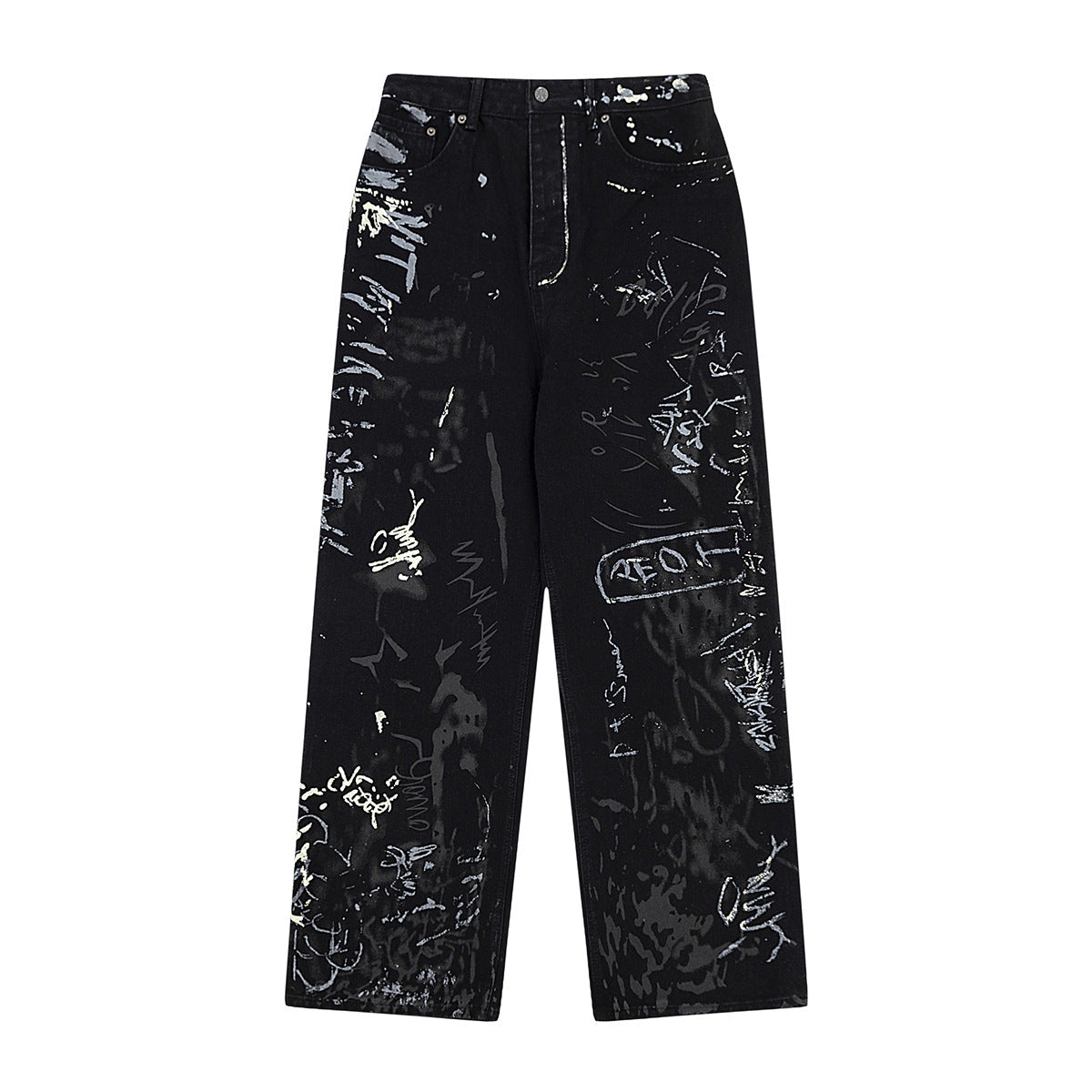Graffiti Washed Denim Jeans
