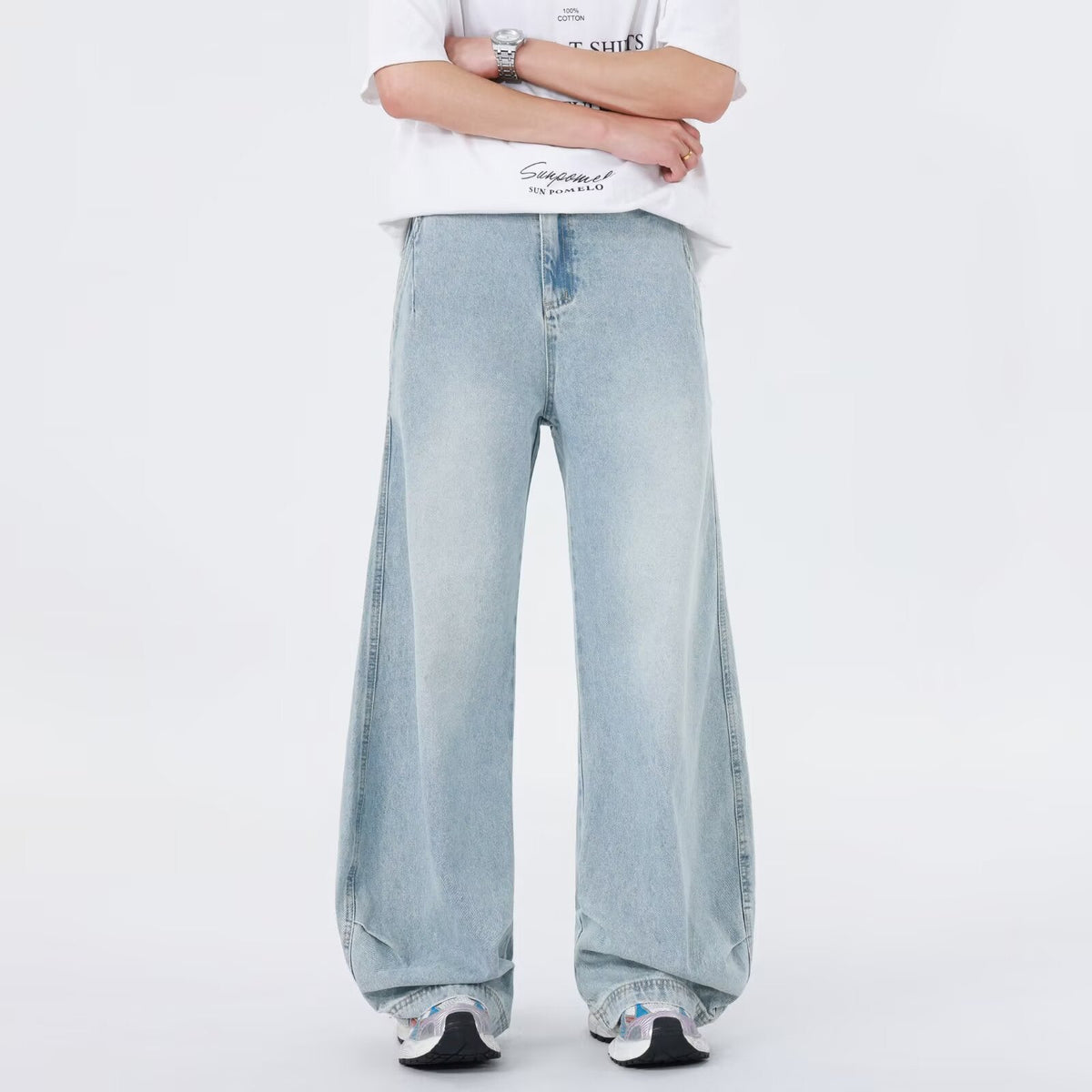 Straight Leg Casual Pleated Wide Leg Pants