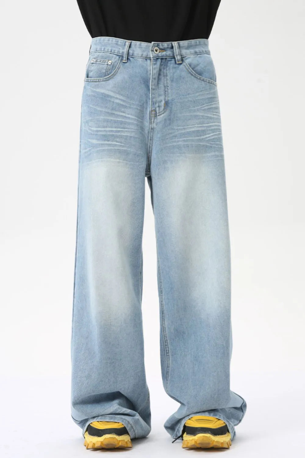 Wide Leg Jeans with Pockets - Japanese Denim