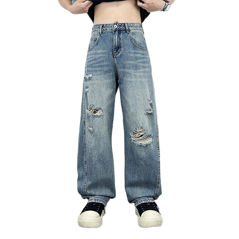 Casual Wide Leg Denim Pants for Men
