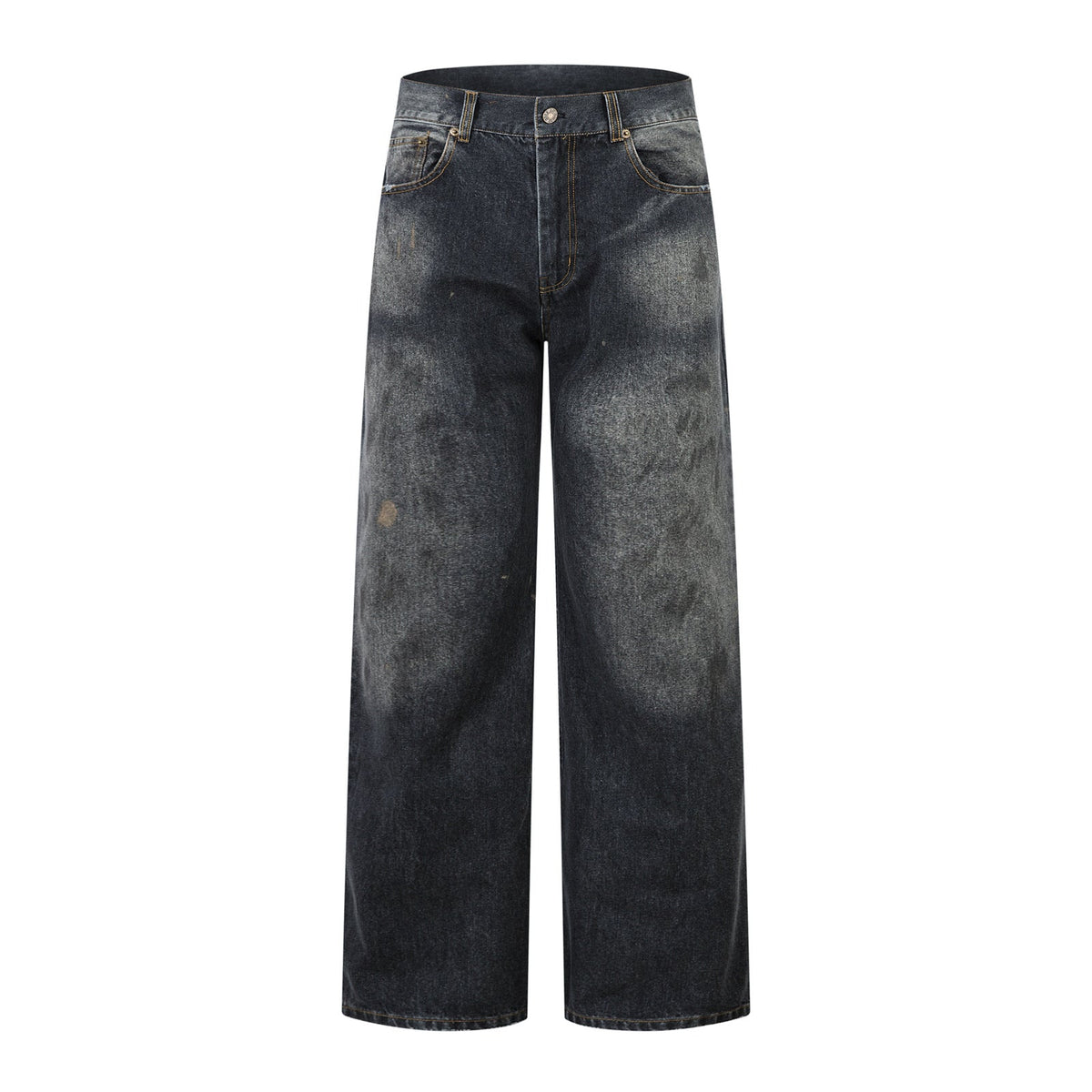 Washed Black Straight Leg Jeans