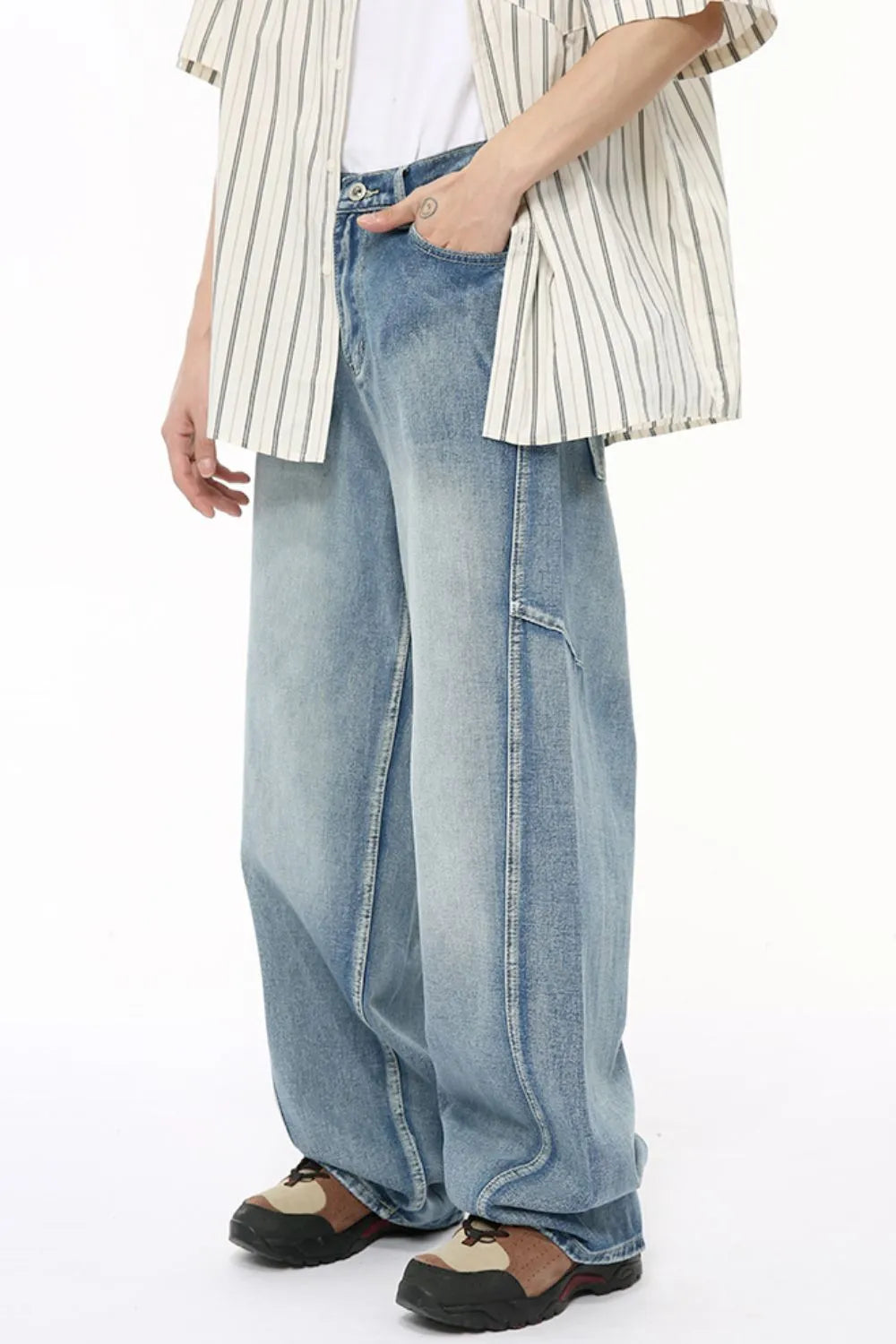 Mid Rise Wide Leg Jeans - Premium Japanese Denim