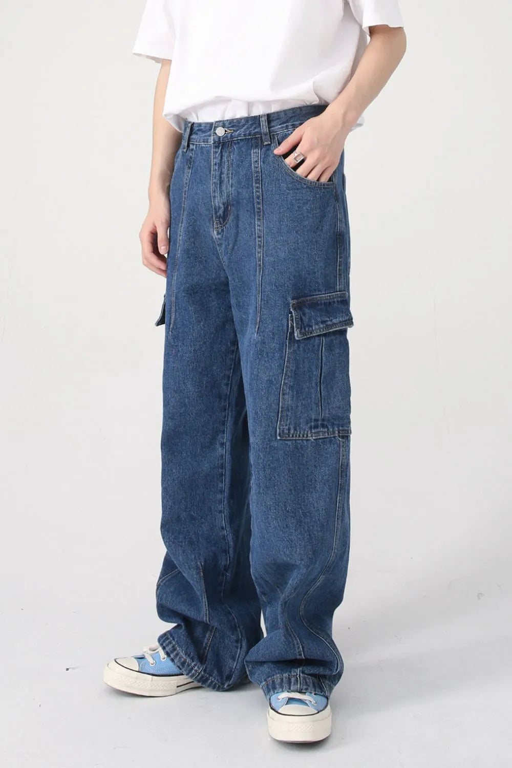 Wide Leg Jeans with Pockets - Authentic Japanese Denim