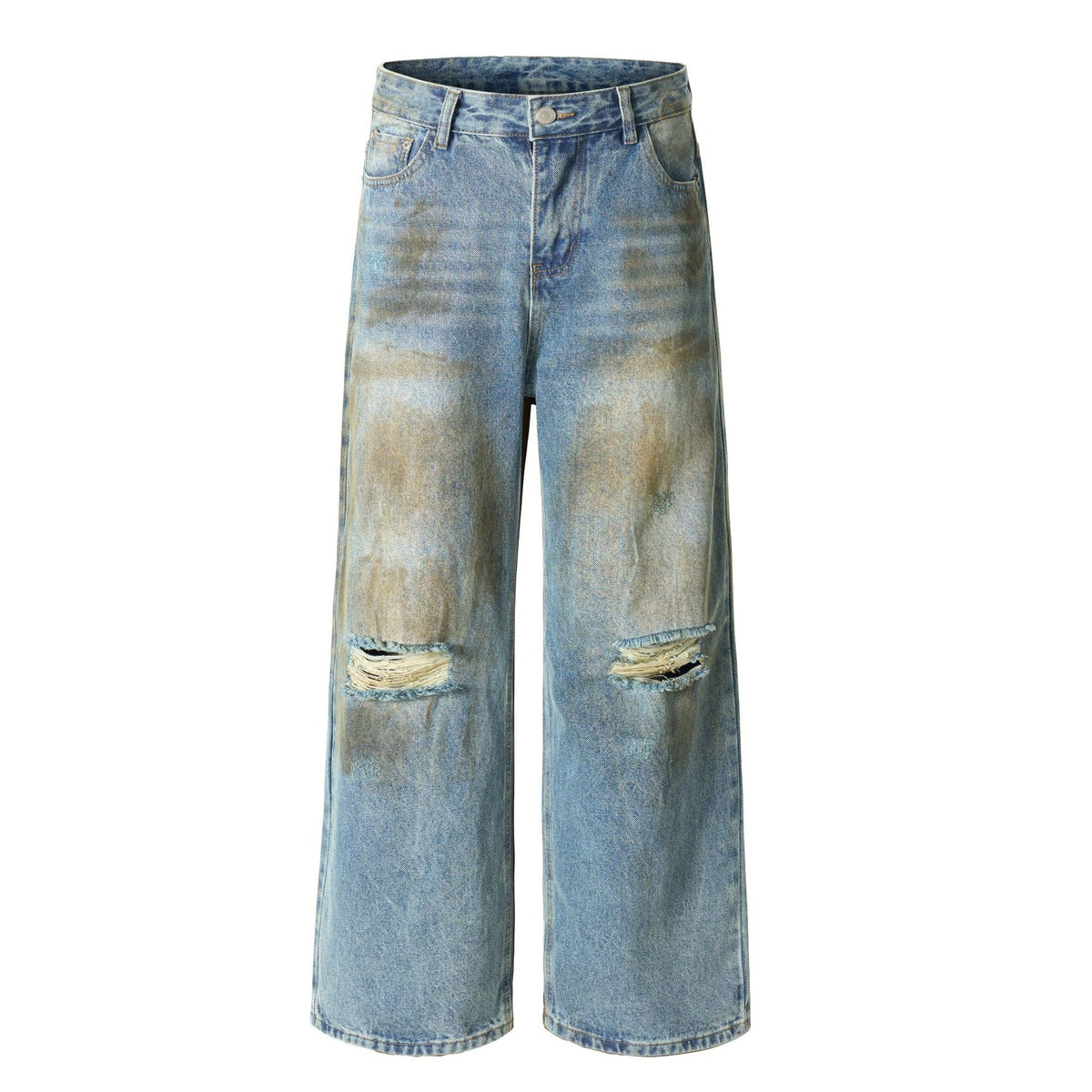 Simple Loose Washed Design Jeans