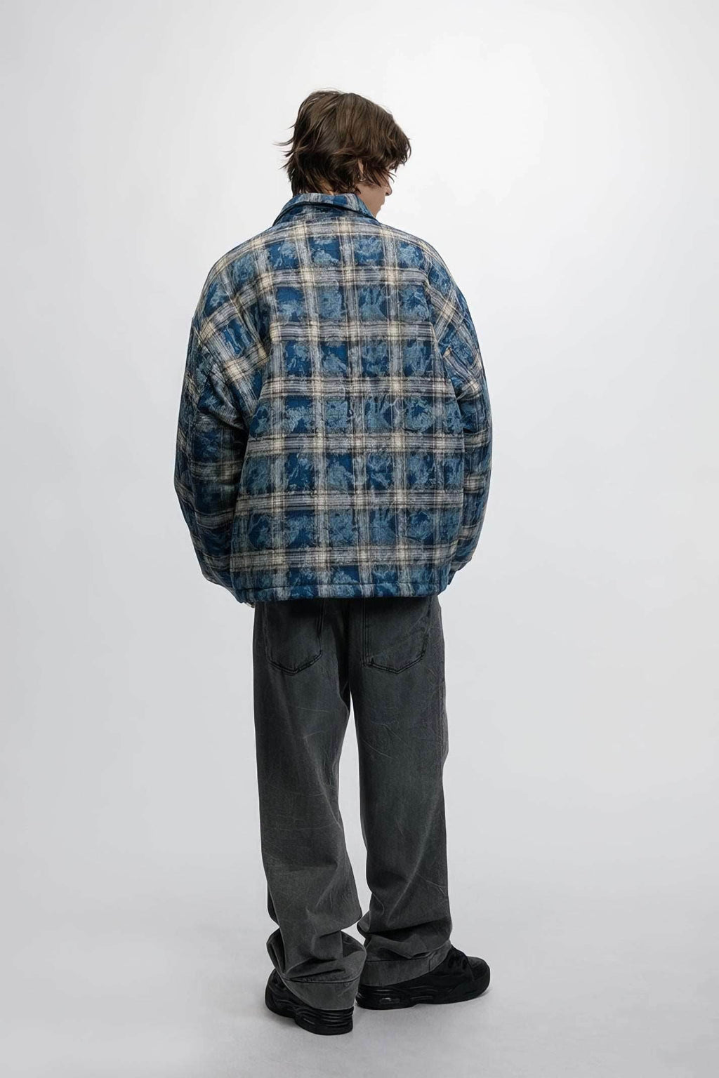 American Streetwear Hip-Hop Plaid Hoodie Jacket – Removable Hood, Cotton Lined