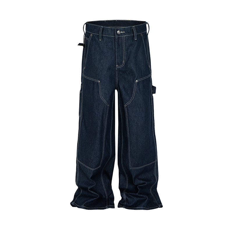 Loose Fit Original Denim Jeans for Men and Women -  Deep Color Straight Leg Pants