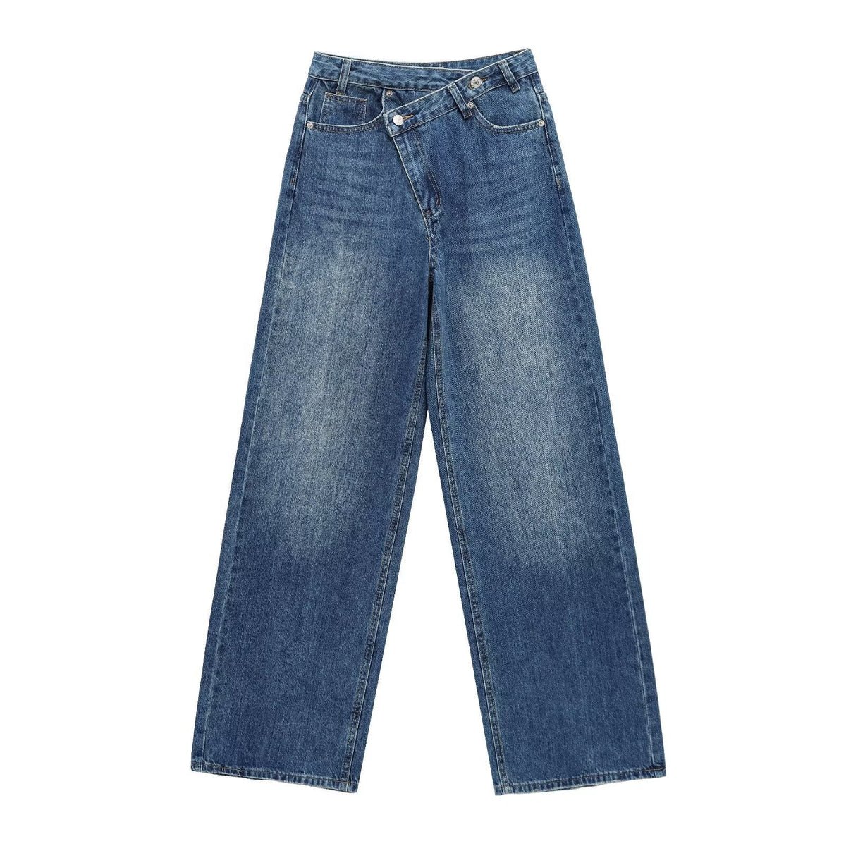 Versatile Double Breasted Wide Leg Jeans for Women