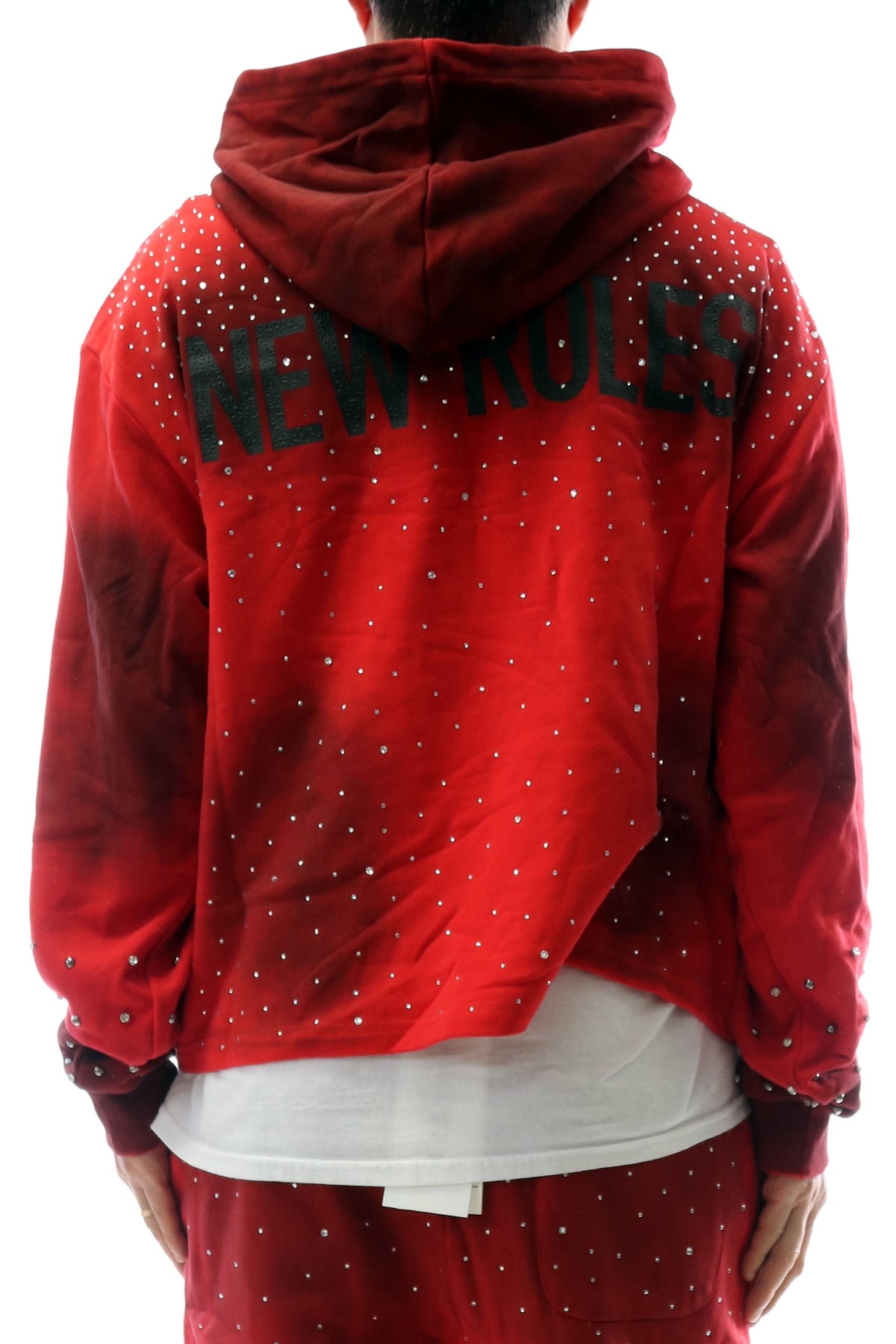 SYNTH French Terry Long Sleeve Crop Top Pullover Hoodie