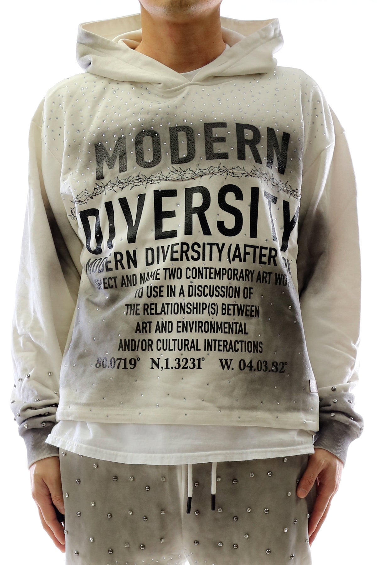 GLAZE French Terry Long Sleeve Crop Top Pullover Hoodie