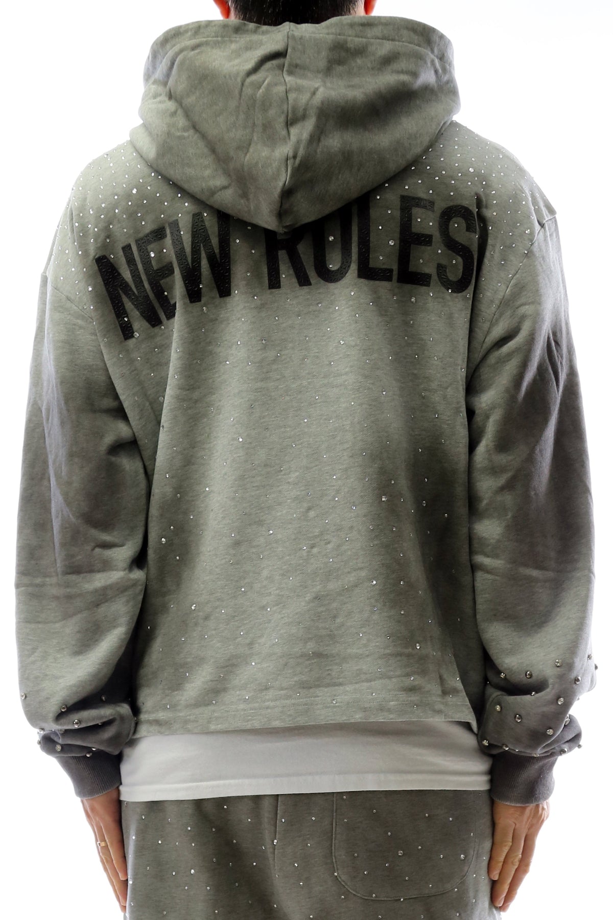 OBSIDIAN French Terry Long Sleeve Crop Top Pullover Hoodie