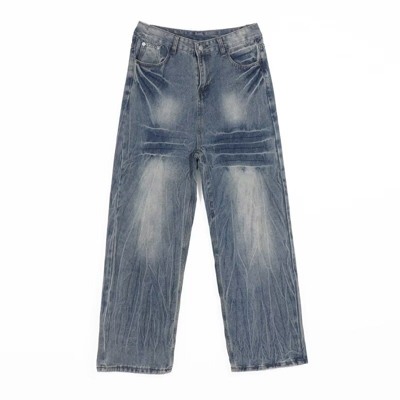 Japanese Denim Thin Long Straight Tube Loose Curved Knife Pants