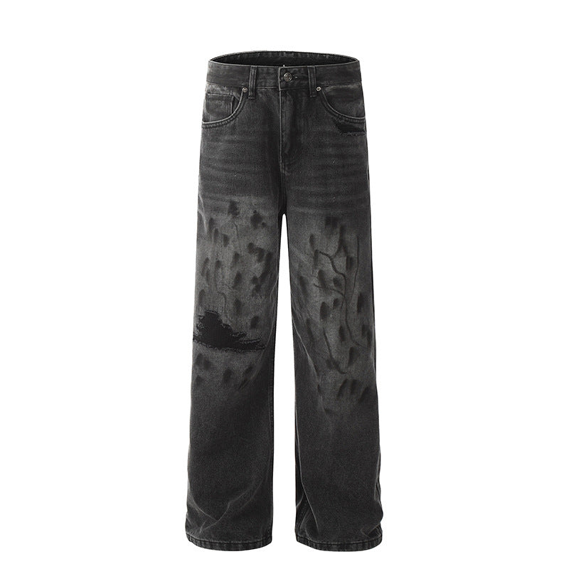 Cat Whiskers Ripped Jeans - Premium Japanese Denim