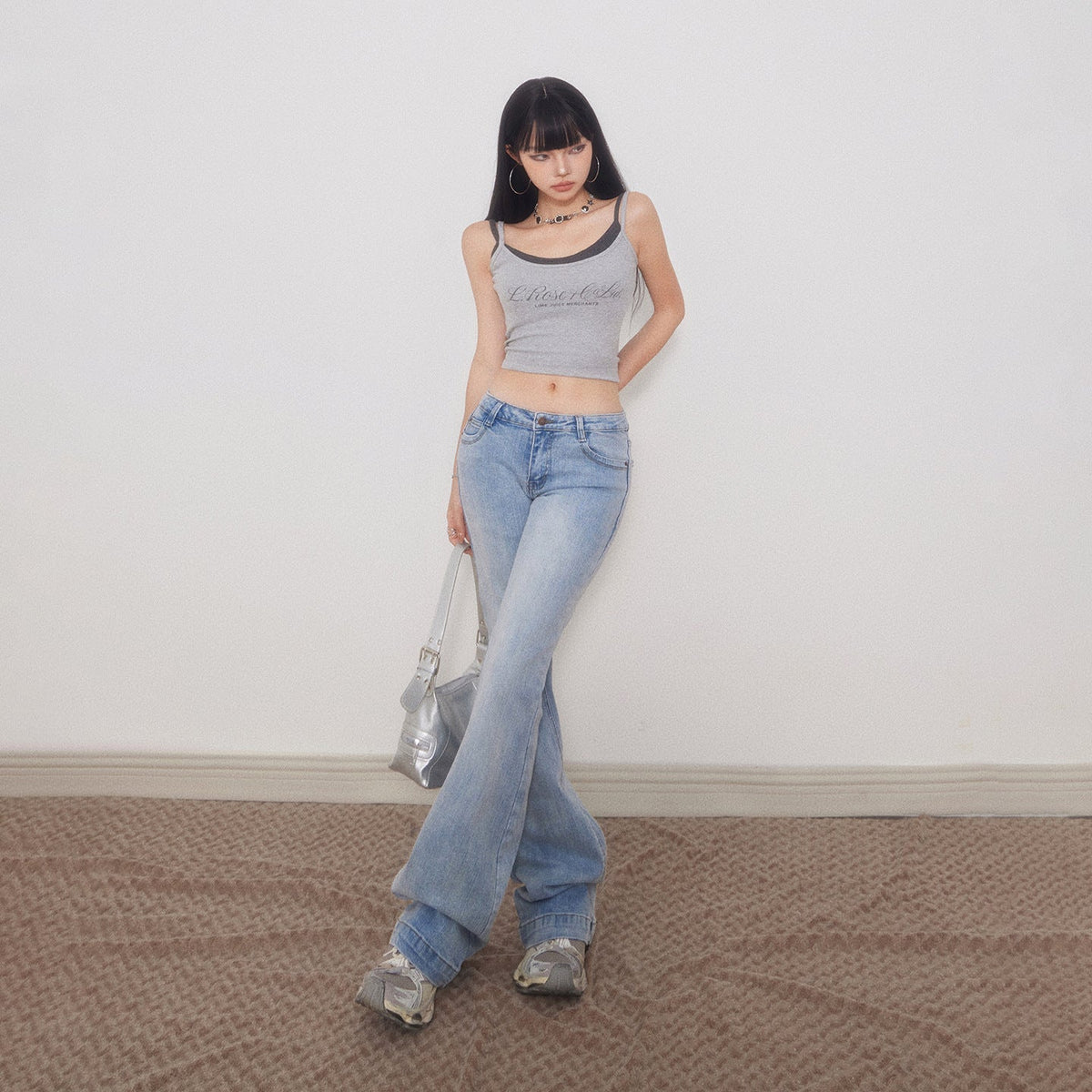 Women's Low Waist Slimming Fitted Trumpet Pants Casual Trousers