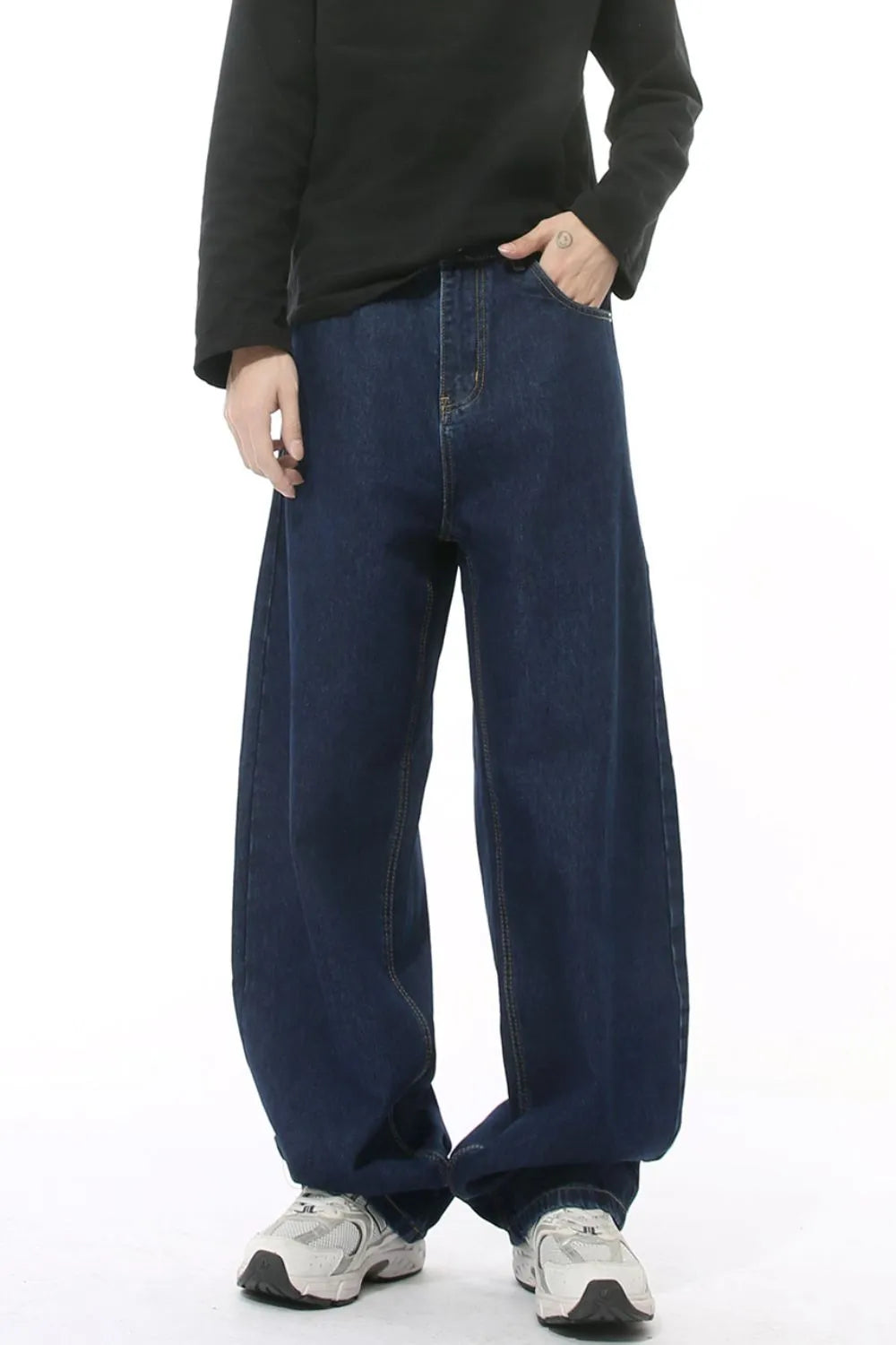 Wide Leg Jeans with Pockets - Japanese Denim