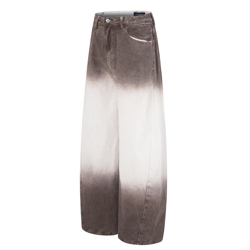 Style Washed Ombre Color Knife-Edge Jeans