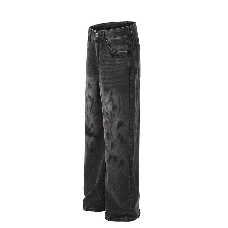 Cat Whiskers Ripped Jeans - Premium Japanese Denim