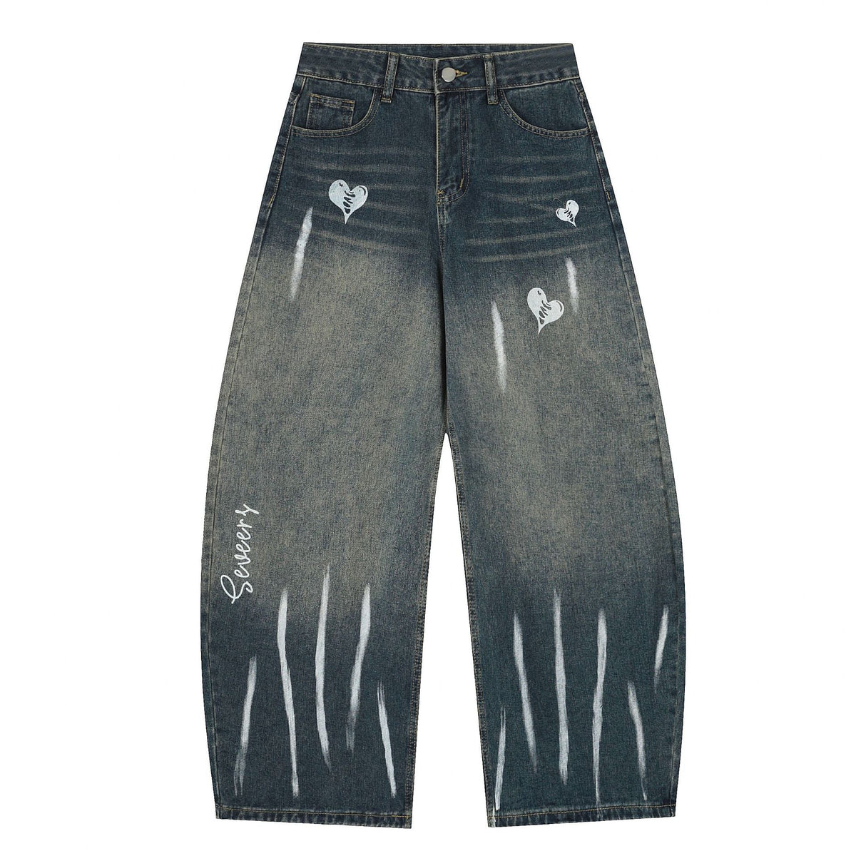 Unique Pattern Design Denim Long Pants for Men