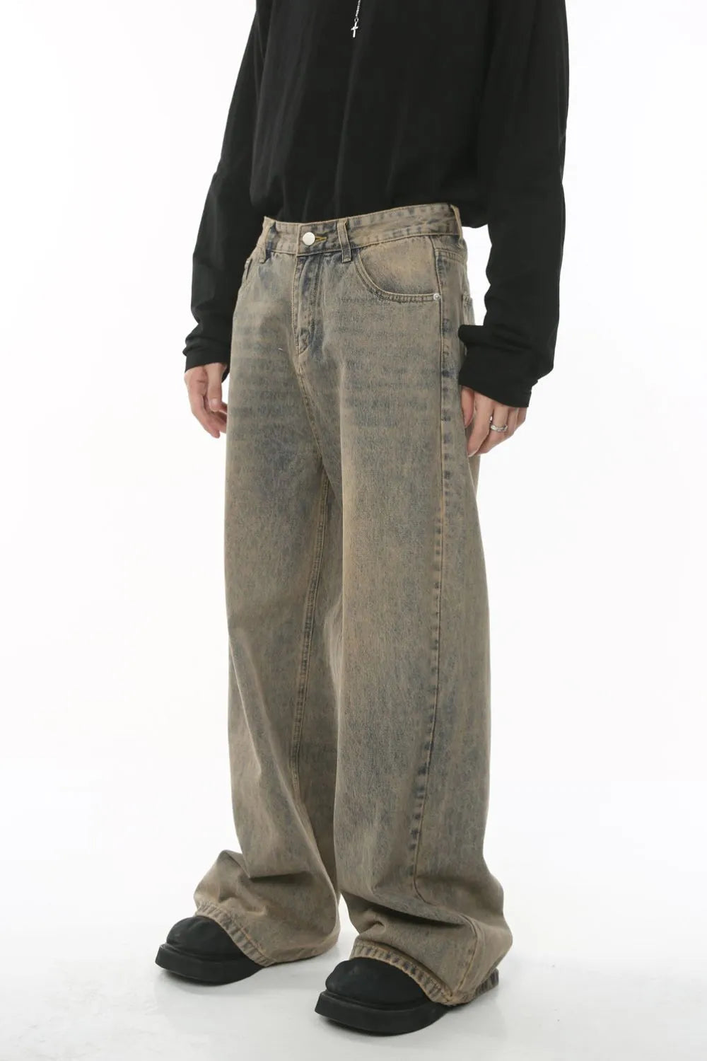 Wide Leg Jeans with Pockets - Japanese Denim