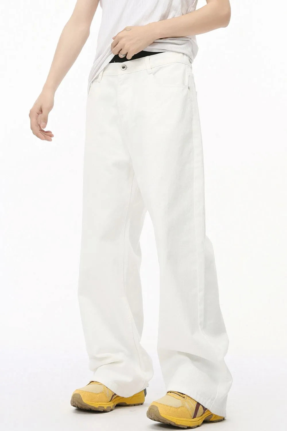 Wide Leg Jeans with Pockets - Premium Japanese Denim