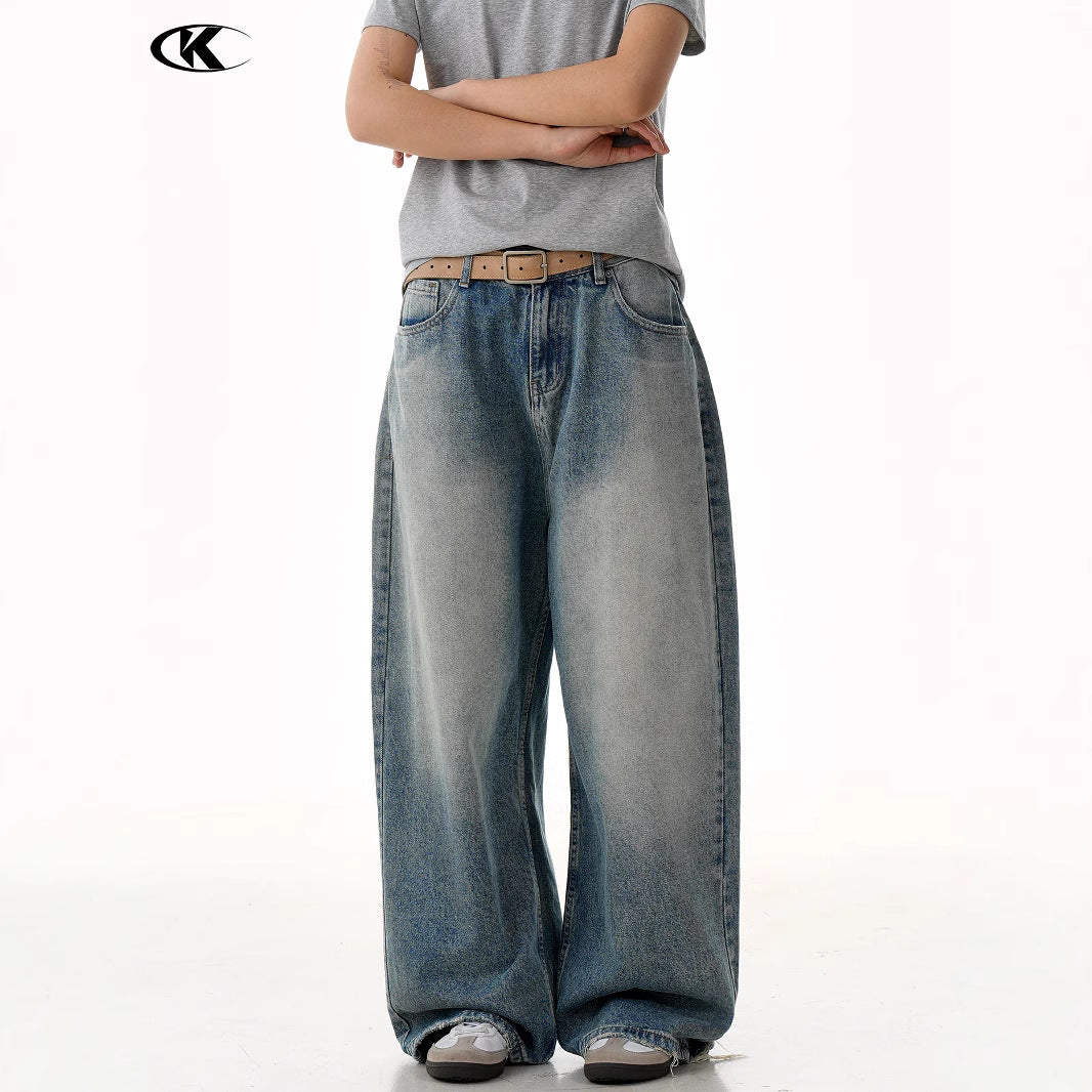 Knife-Cut Destruction Loose Fit Casual Jeans