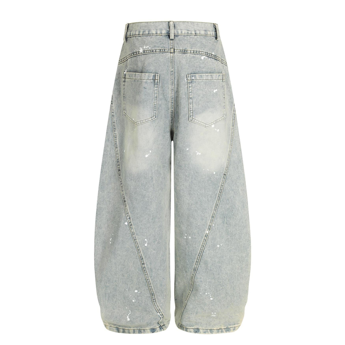 Ink Distressed Washed Wide Leg Jeans