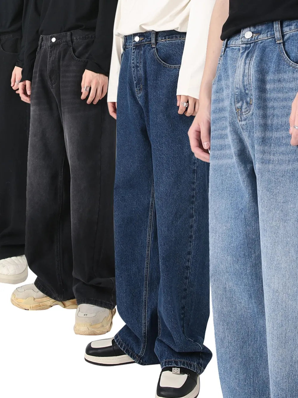 Baggy Jeans with Pockets - Japanese Denim