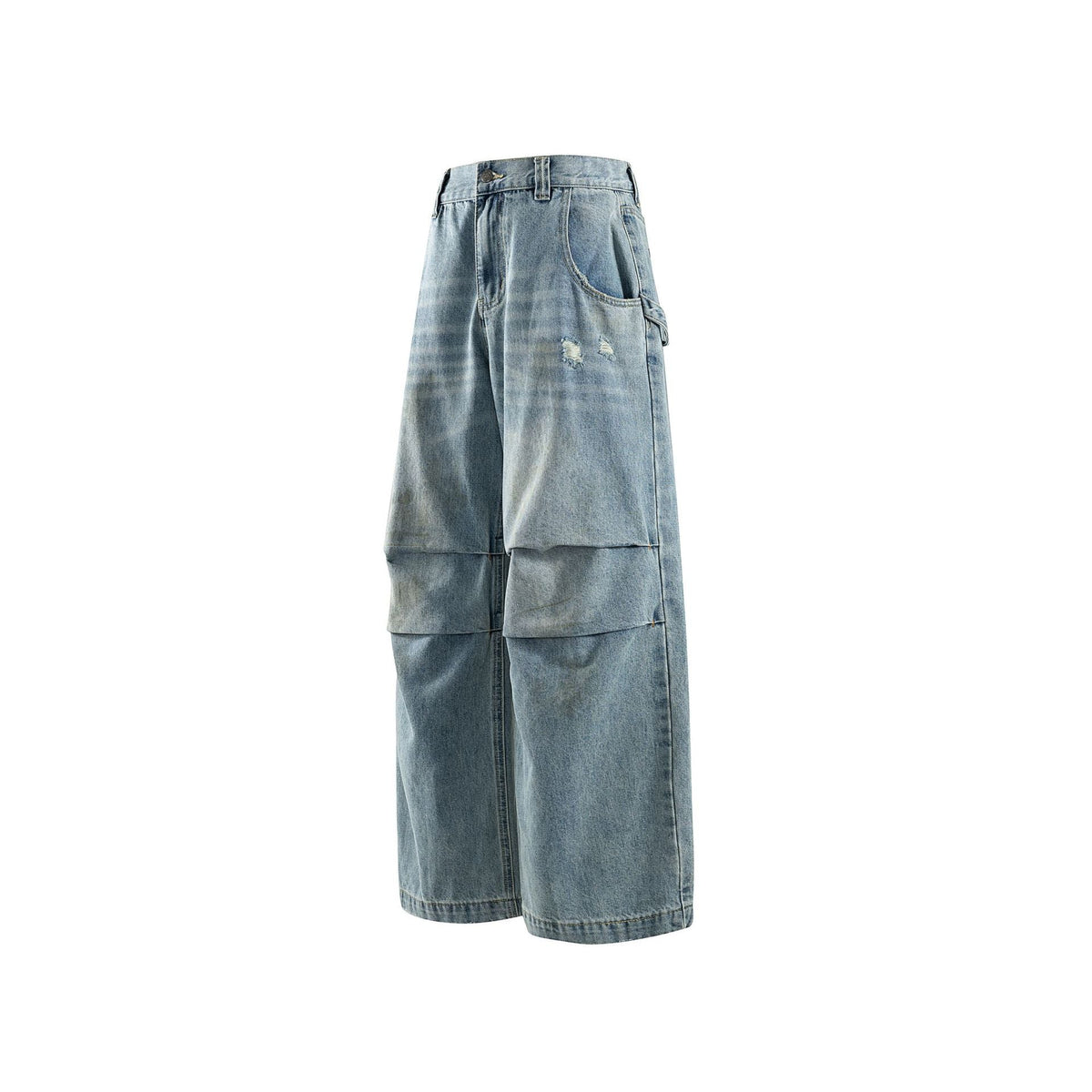 Simple Loose Washed Design Jeans - Premium Japanese Denim