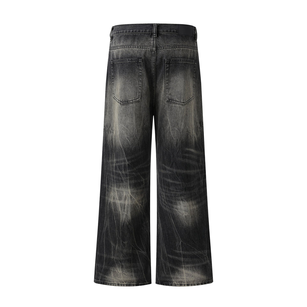 Washed Vintage Straight Leg Wide Leg Pants - Unisex Casual Denim