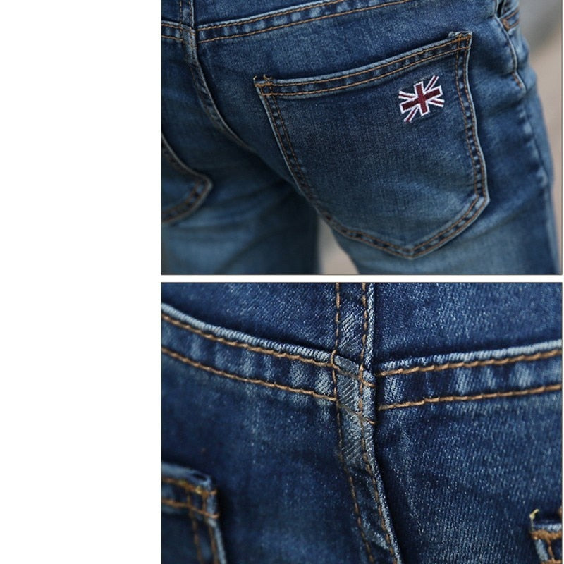 Men's Harem Jeans - Fashionable Washed Denim Pants with Elastic Waist