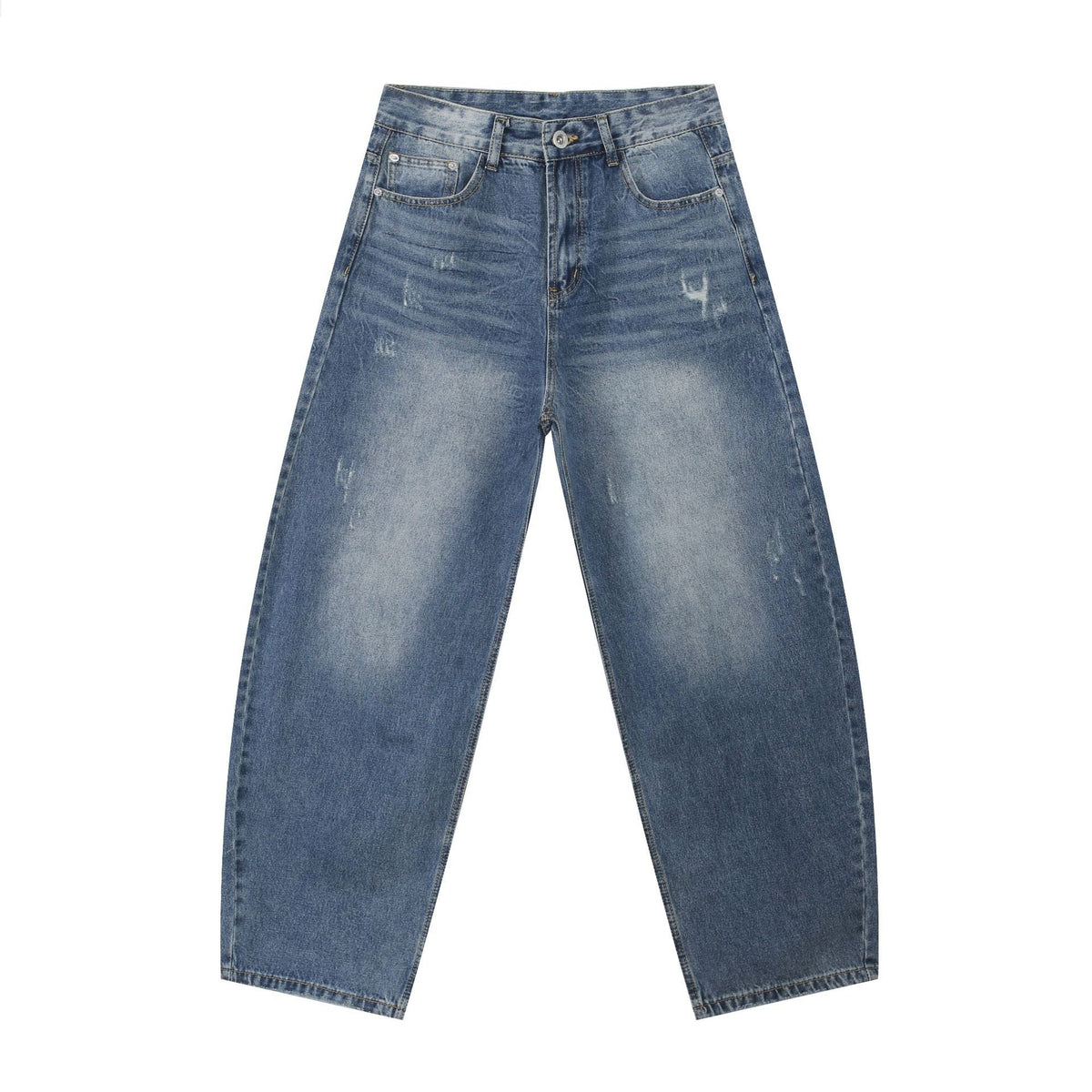 Men's Distressed Loose Fit Tapered Jeans - High
