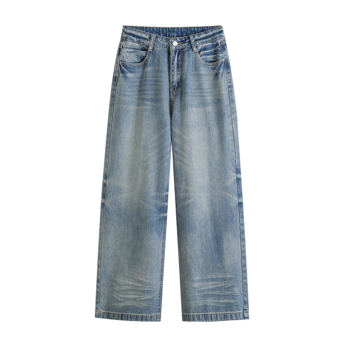 High Waisted Straight Leg Wide Leg Jeans