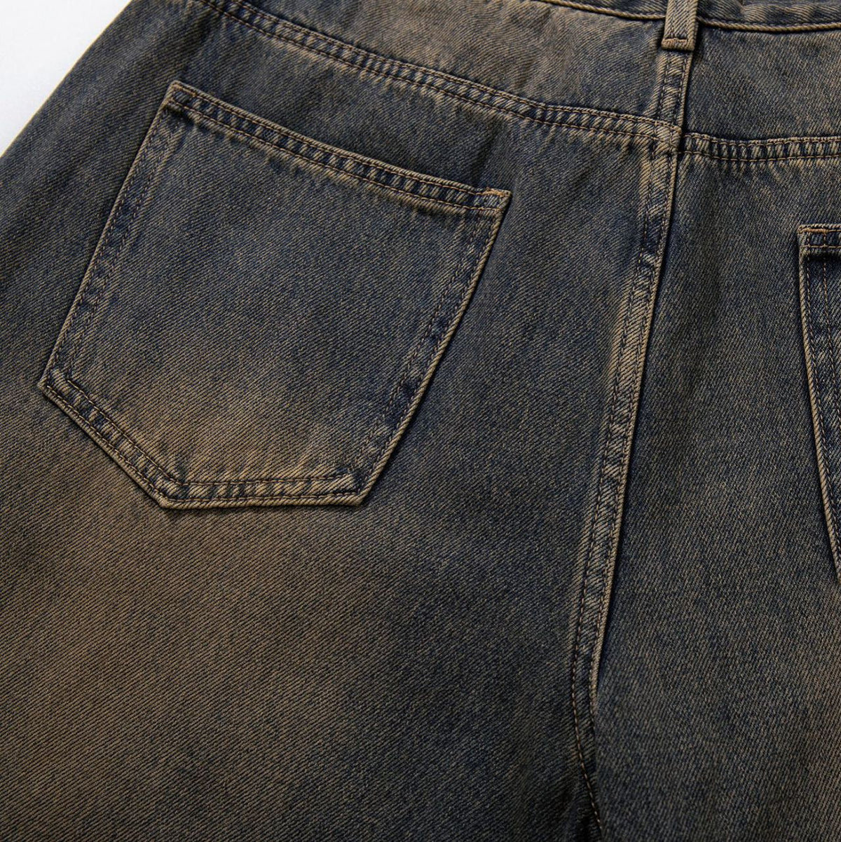 Washed Loose Straight Jeans - Premium Japanese Denim