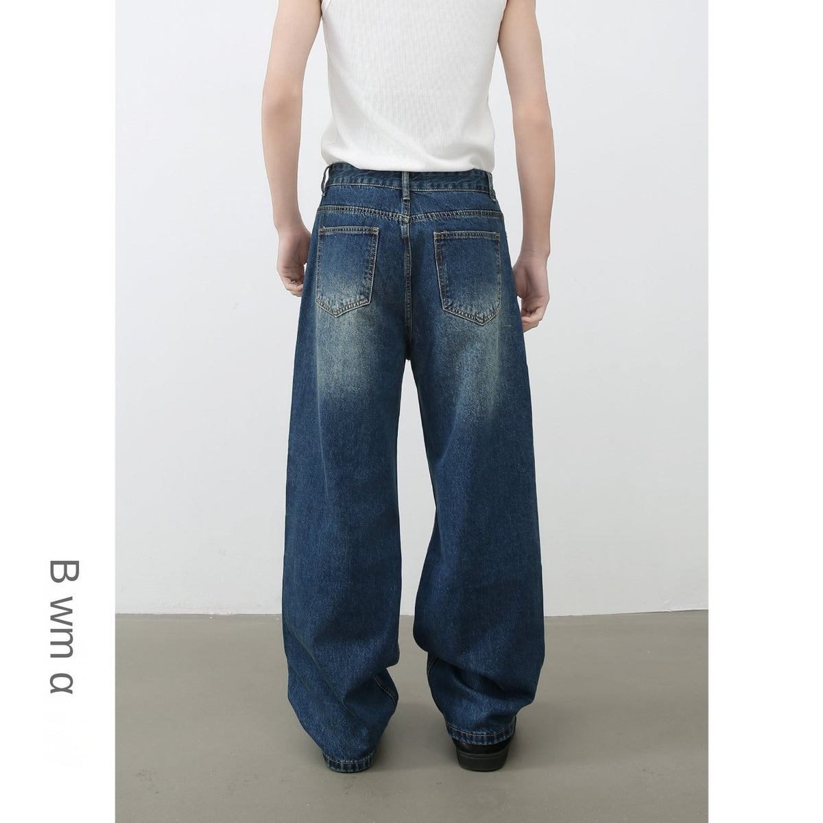 American Style Distressed Denim Pants for Men - High Street Retro Vibe