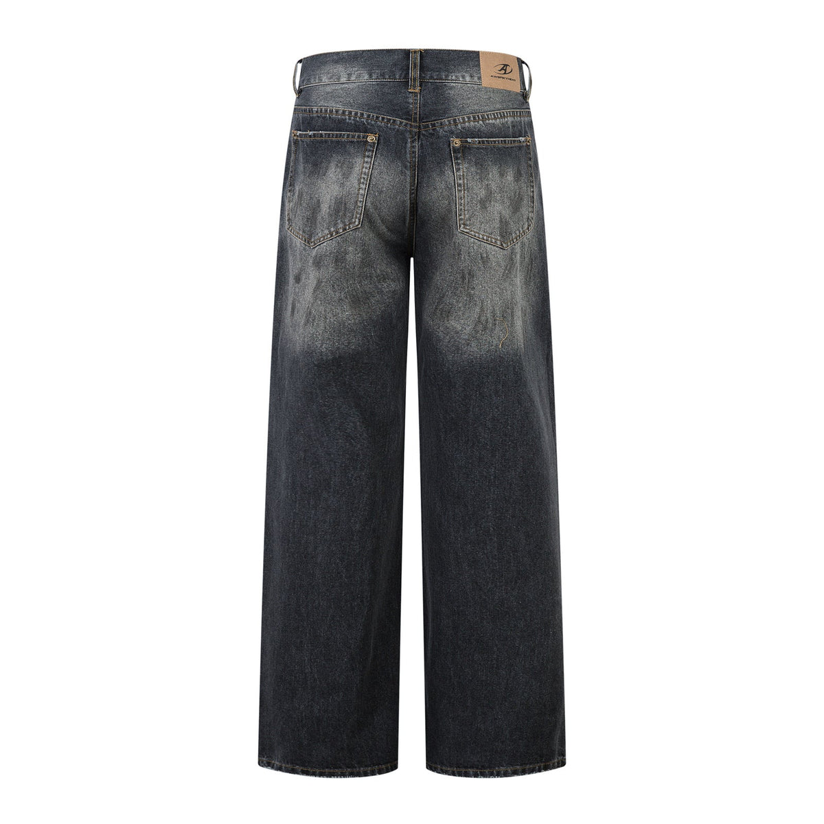 Washed Black Straight Leg Jeans