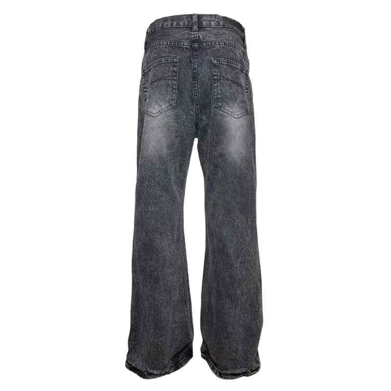 Cleanfit Washed Vintage Casual Loose Straight Denim Pants
