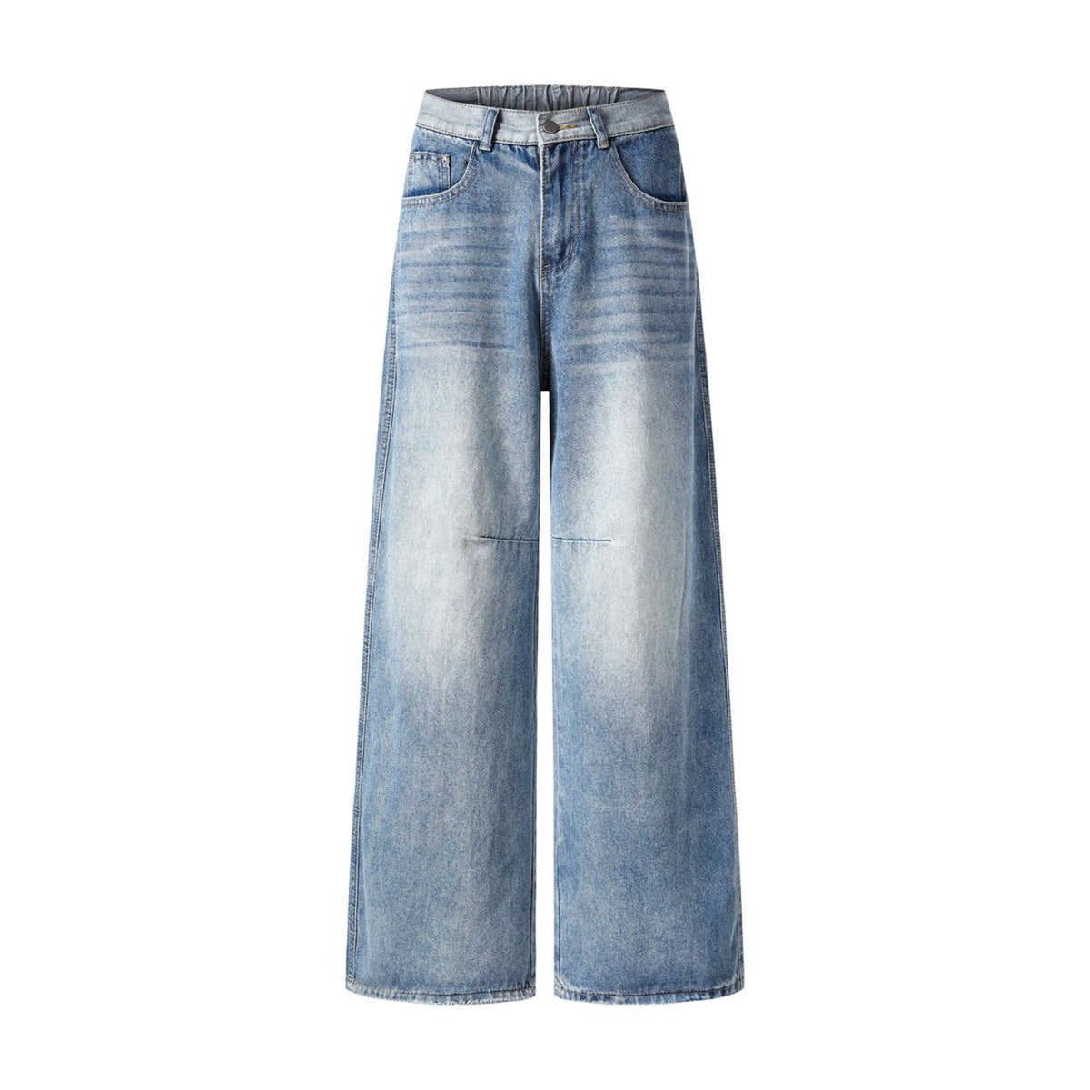 Washed White Wide Leg Jeans for Men