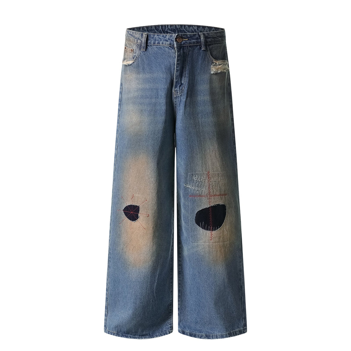 Distressed Straight Leg Jeans – Japanese Denim