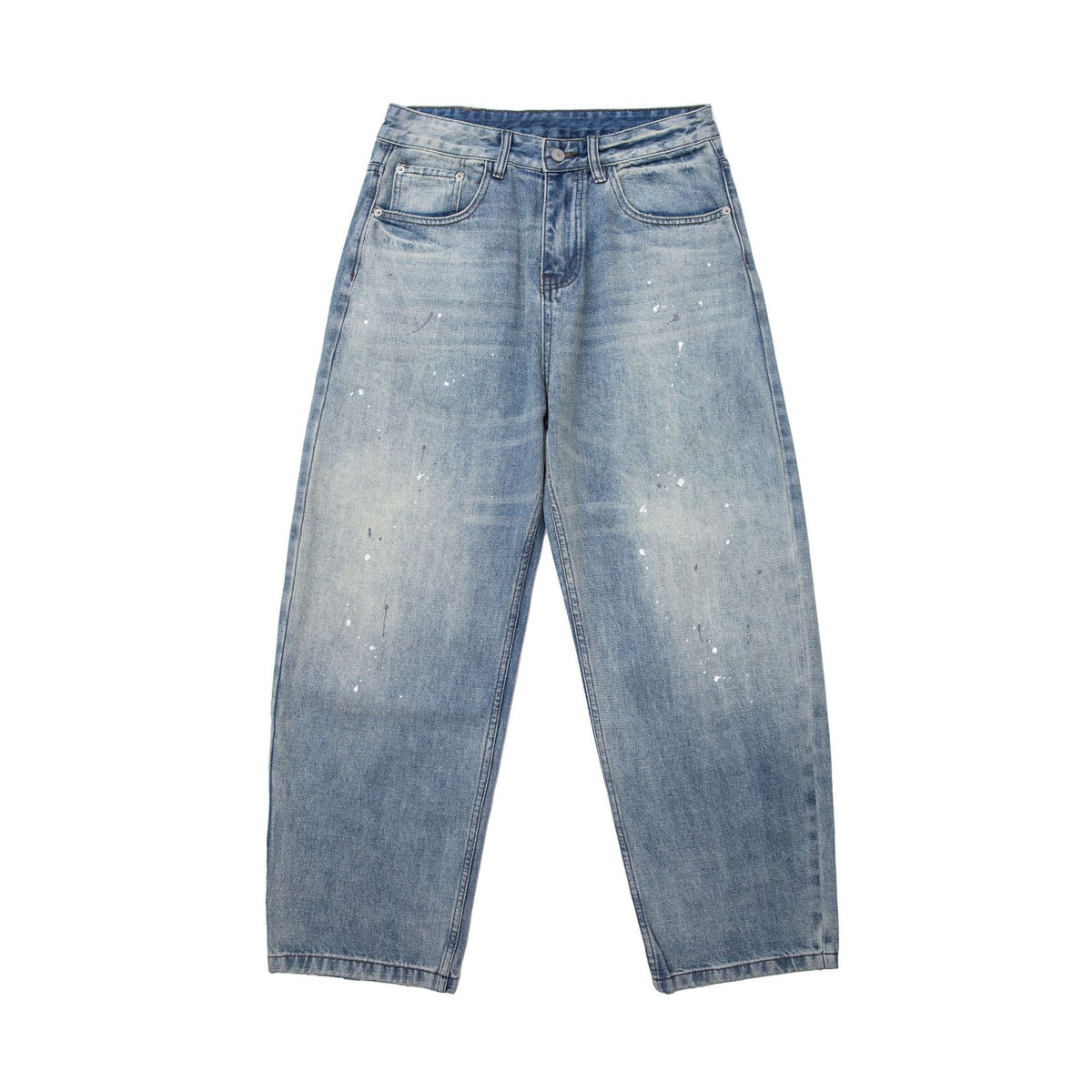 Splatter Paint Graffiti Loose Casual Washed Distressed Jeans