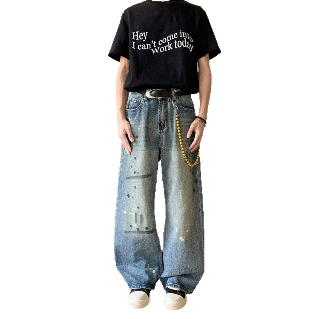 Loose Straight Tube Wide Leg Pants