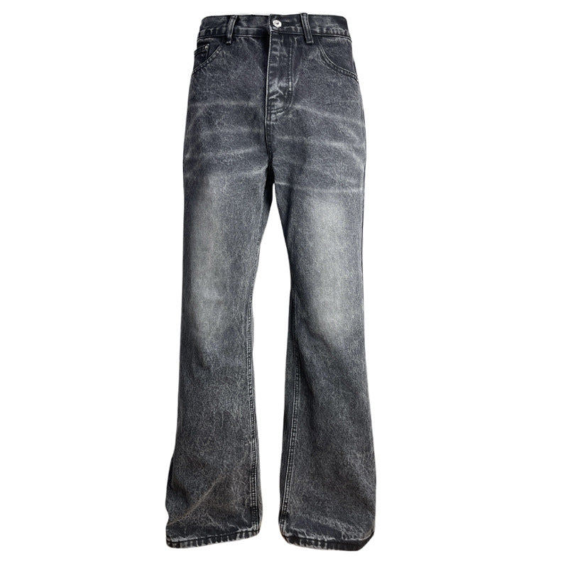 Cleanfit Washed Vintage Casual Loose Straight Denim Pants