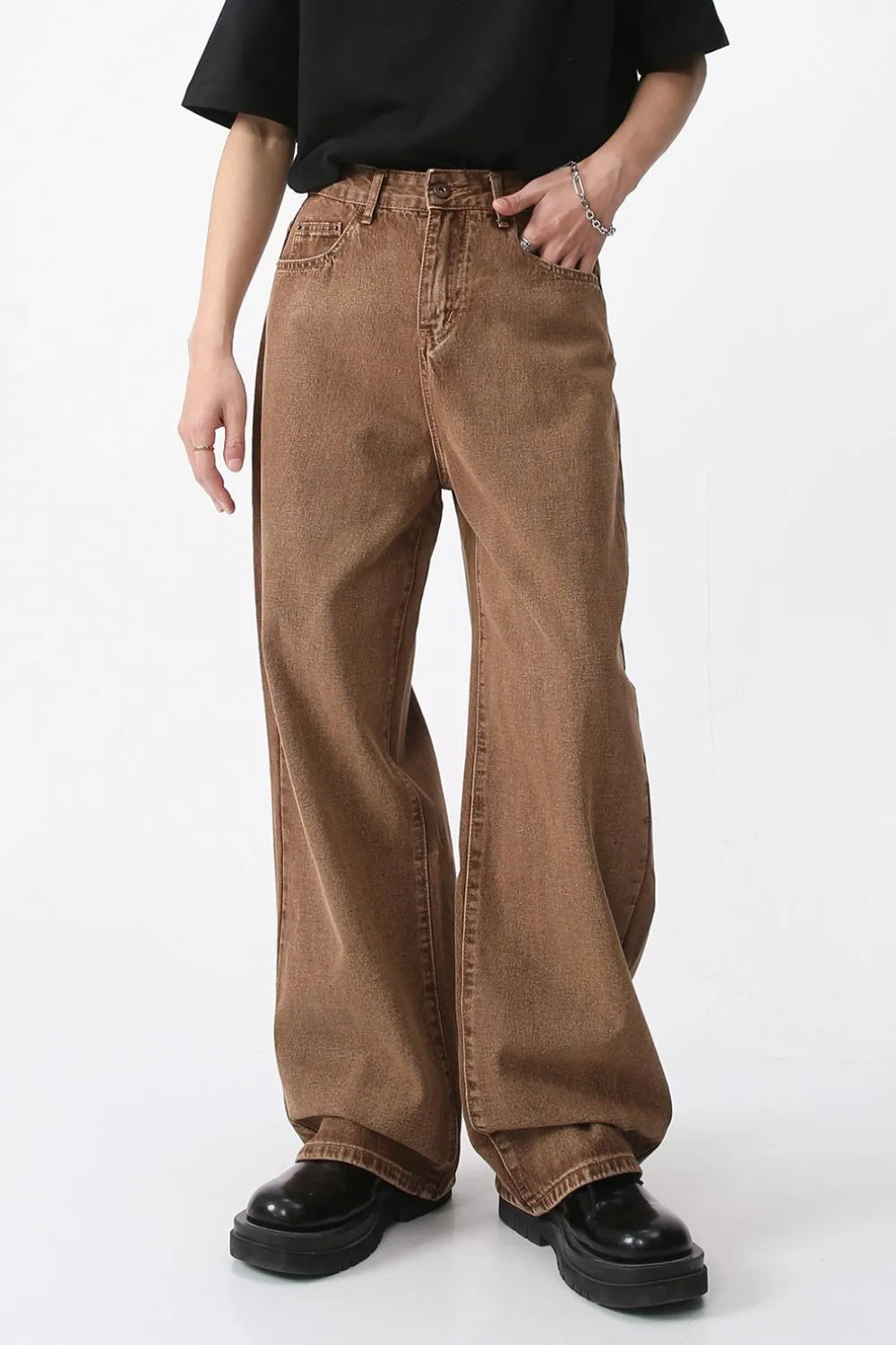 Wide Leg Jeans with Pockets - Japanese Denim
