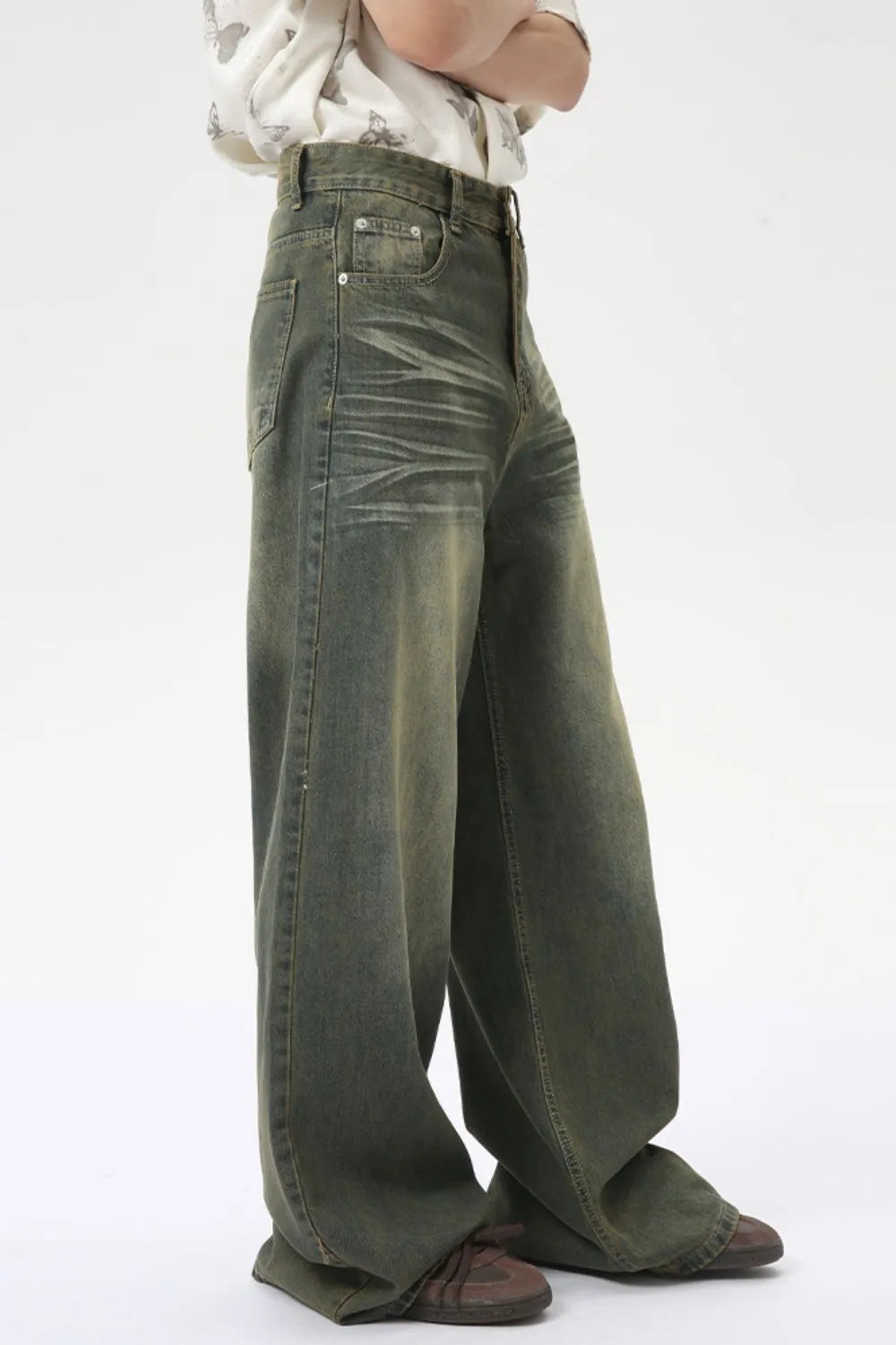 Wide Leg Jeans with Pockets - Japanese Denim