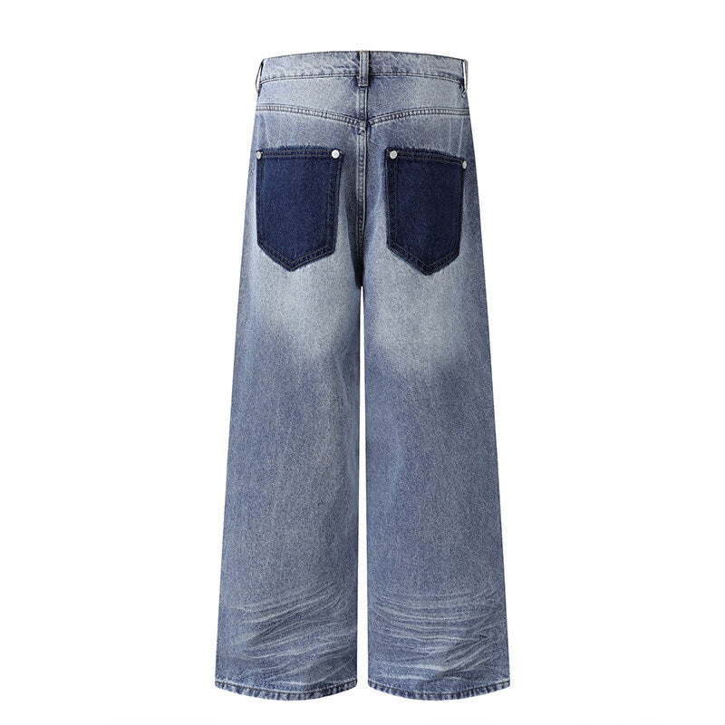 Washed Straight Leg Jeans & Casual Pants