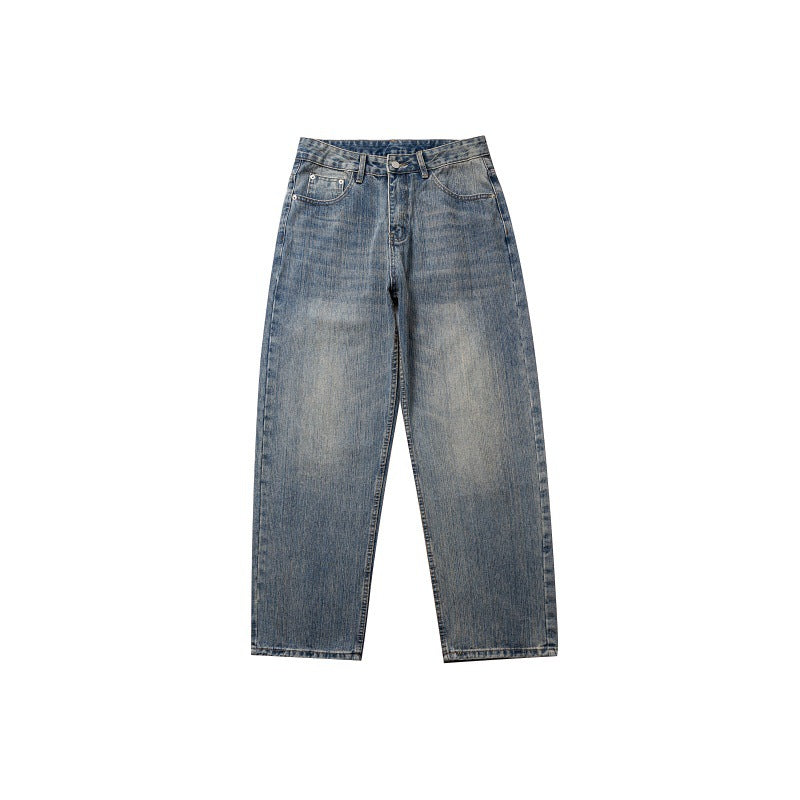 Cat Whiskers Washed Bamboo Jeans - Men's Loose Straight Leg Pants